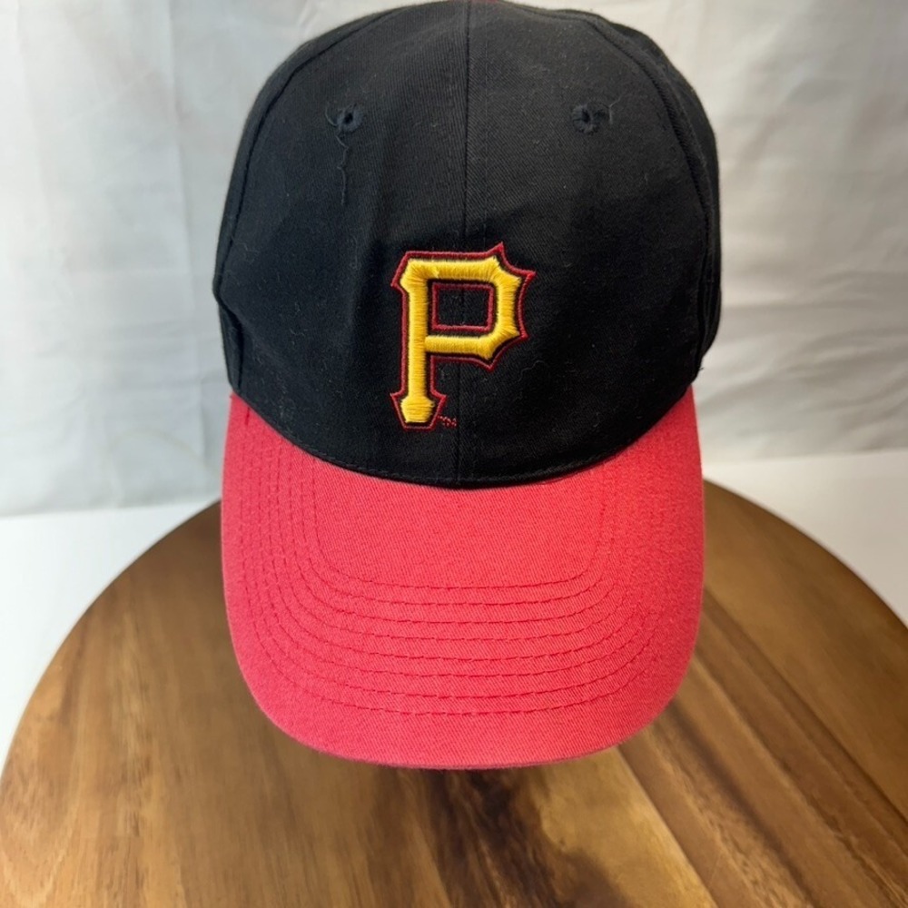 Vtg‎ Pittsburgh Pirates Hat Cap Strapback Black Red Adjustable Promotional Night